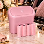 Mini Car Trash Can Leakproof Portable Waste Bin with Thick Garbage Bags