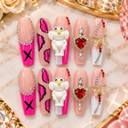 3D Handmade Press-On Nails | Long Reusable Custom Art