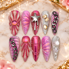3D Handmade Press-On Acrylic Press-On Nails Luxury