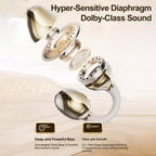 Wireless Open Ear Clip On Earbuds, Bluetooth Crystal Bowknot