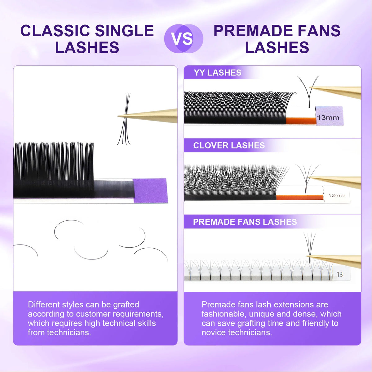 NAGARAKU 16Rows Classic Individual Lash Extensions Matte Black