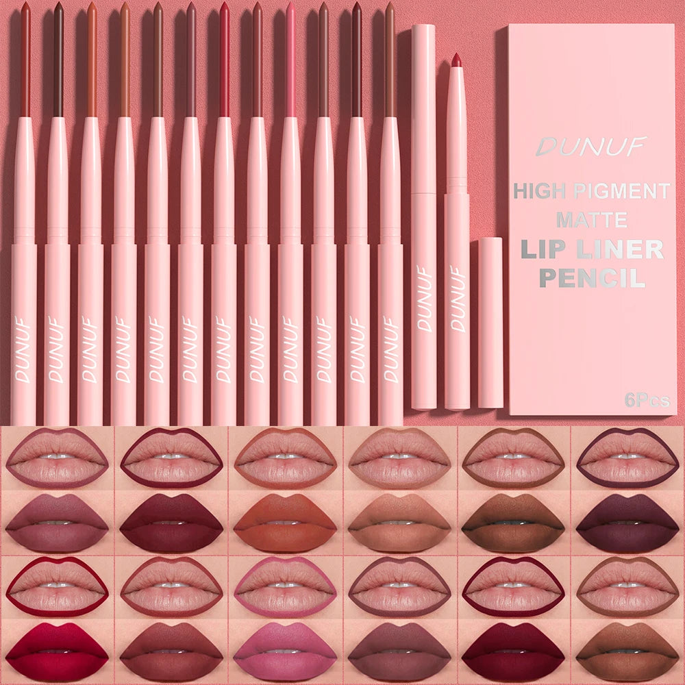 Lip Liner Pen Set Long Lasting, Waterproof Sweatproof, Easy Coloring Non
