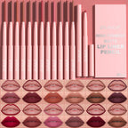 Lip Liner Pen Set Long Lasting, Waterproof Sweatproof, Easy Coloring Non