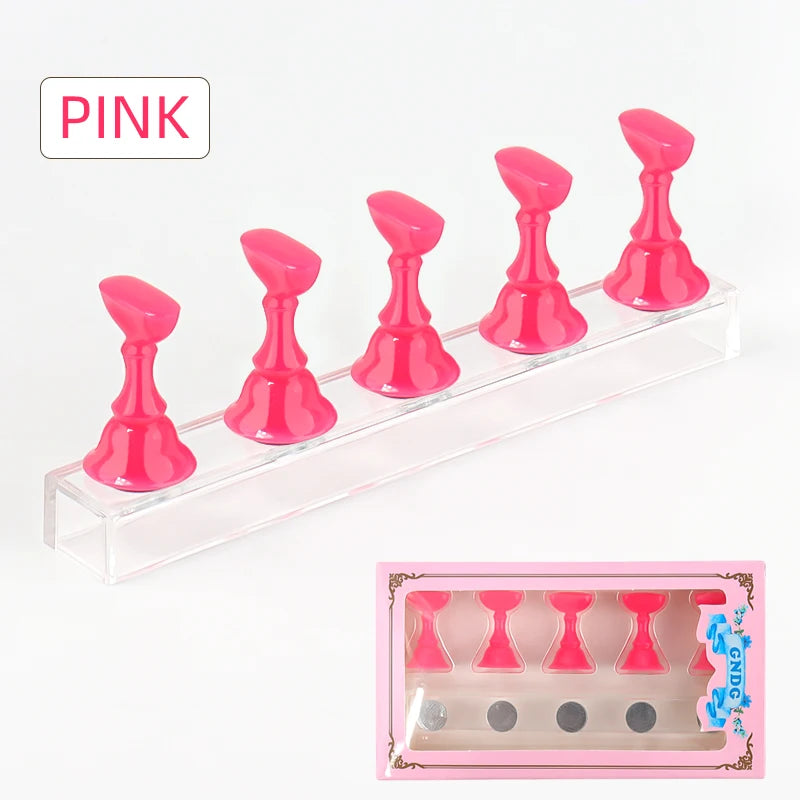 Nail Holder False Nails Tip Practice Stand Crystal Base Magnetic Holder Nail