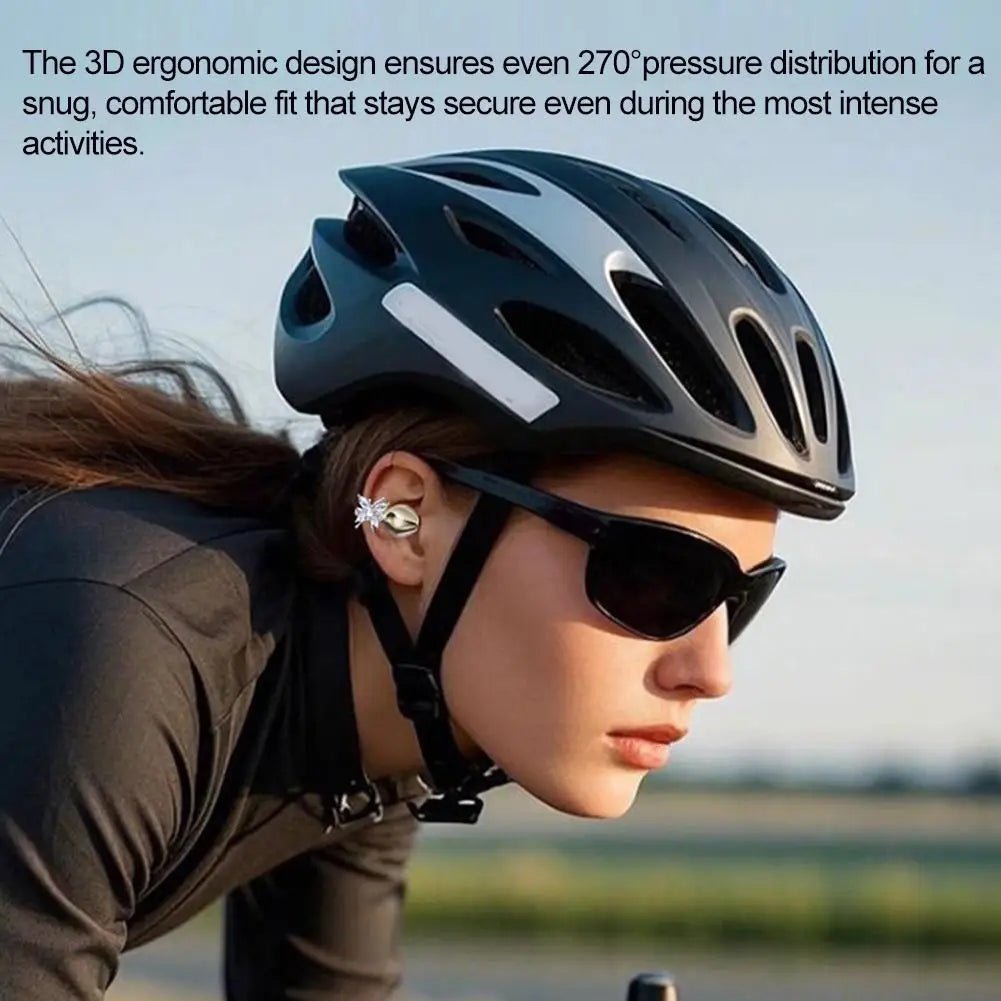 Wireless Open Ear Clip On Earbuds, Bluetooth Crystal Bowknot