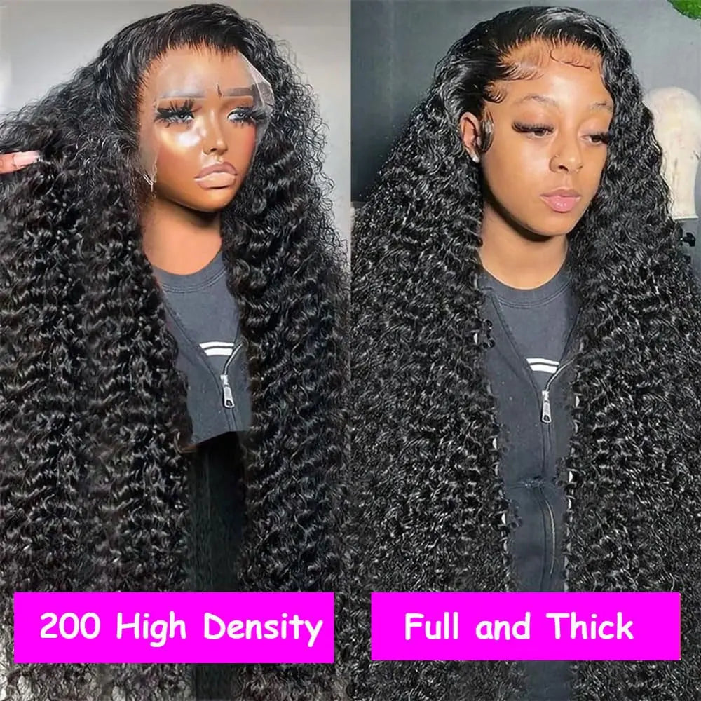 13x6 Glueless HD Lace Deep Wave Human Hair Wig 250%