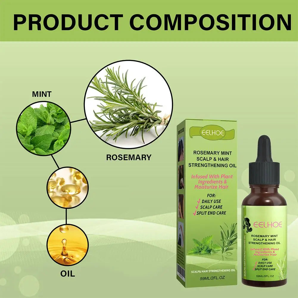 30ml/59ml Batana Rosemary Mint Scalp Hair Strengthening Oil Biotin Essential