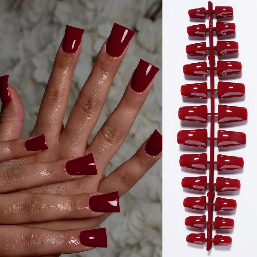 144pc White French Press On Nails, Duck Shape Acrylic Tips