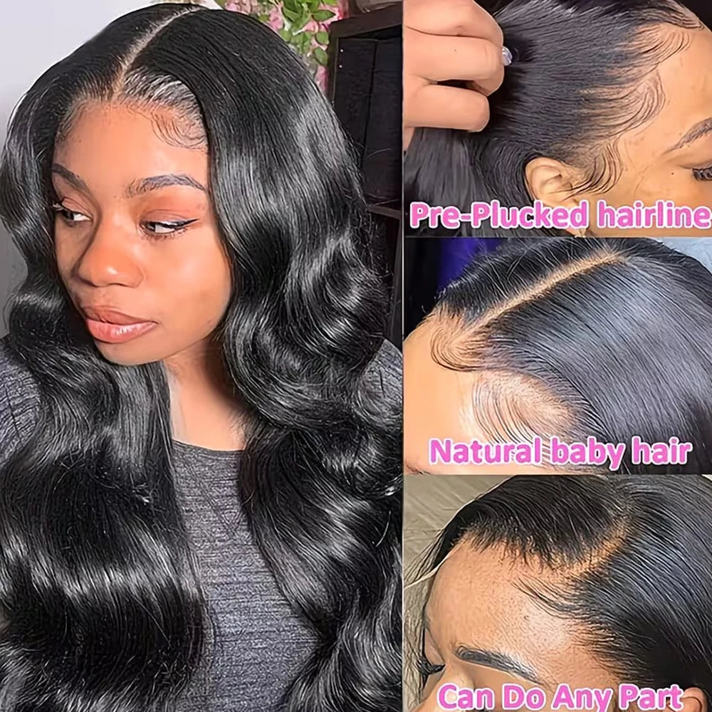 Glueless Body Wave Human Hair Wig 18 40" HD Lace