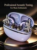 Diamond Bow Open Ear Bluetooth 5.4 Wireless Earbuds, HD Mic