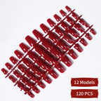 144pc White French Press On Nails, Duck Shape Acrylic Tips