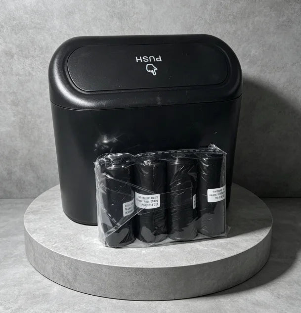 Mini Car Trash Can Leakproof Portable Waste Bin with Thick Garbage Bags