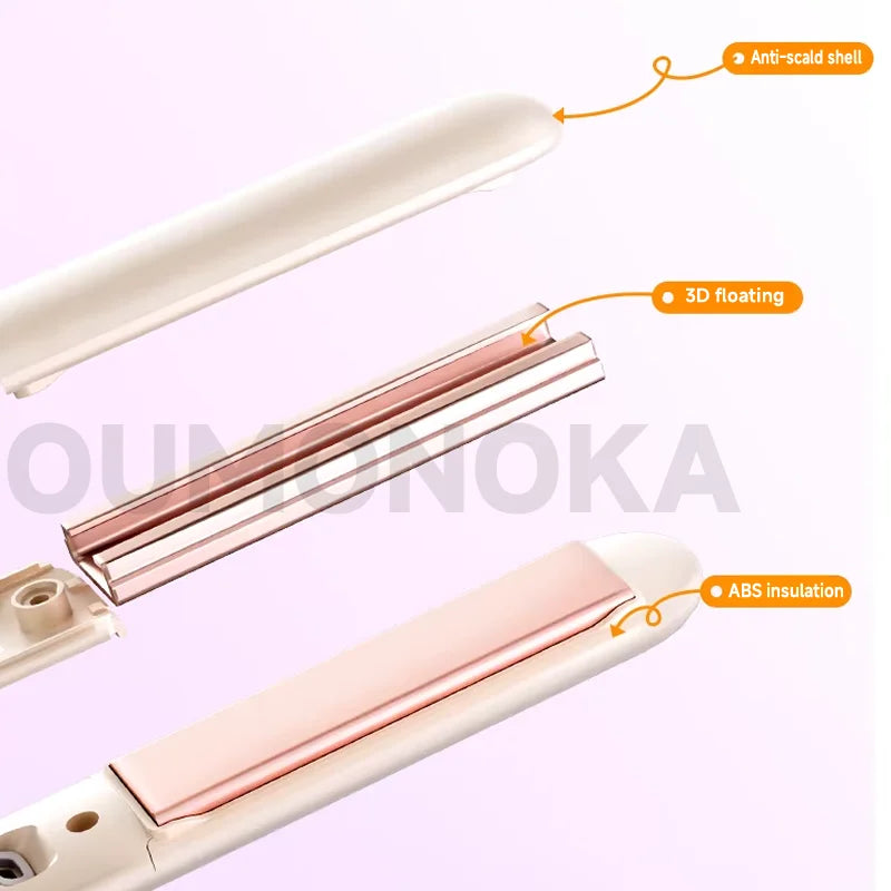 3-in-1 Mini Hair Iron – Straightener, Hot Comb & Curling Tool