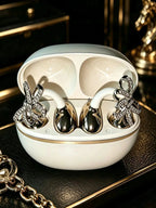 Diamond Bow Open Ear Bluetooth 5.4 Wireless Earbuds, HD Mic