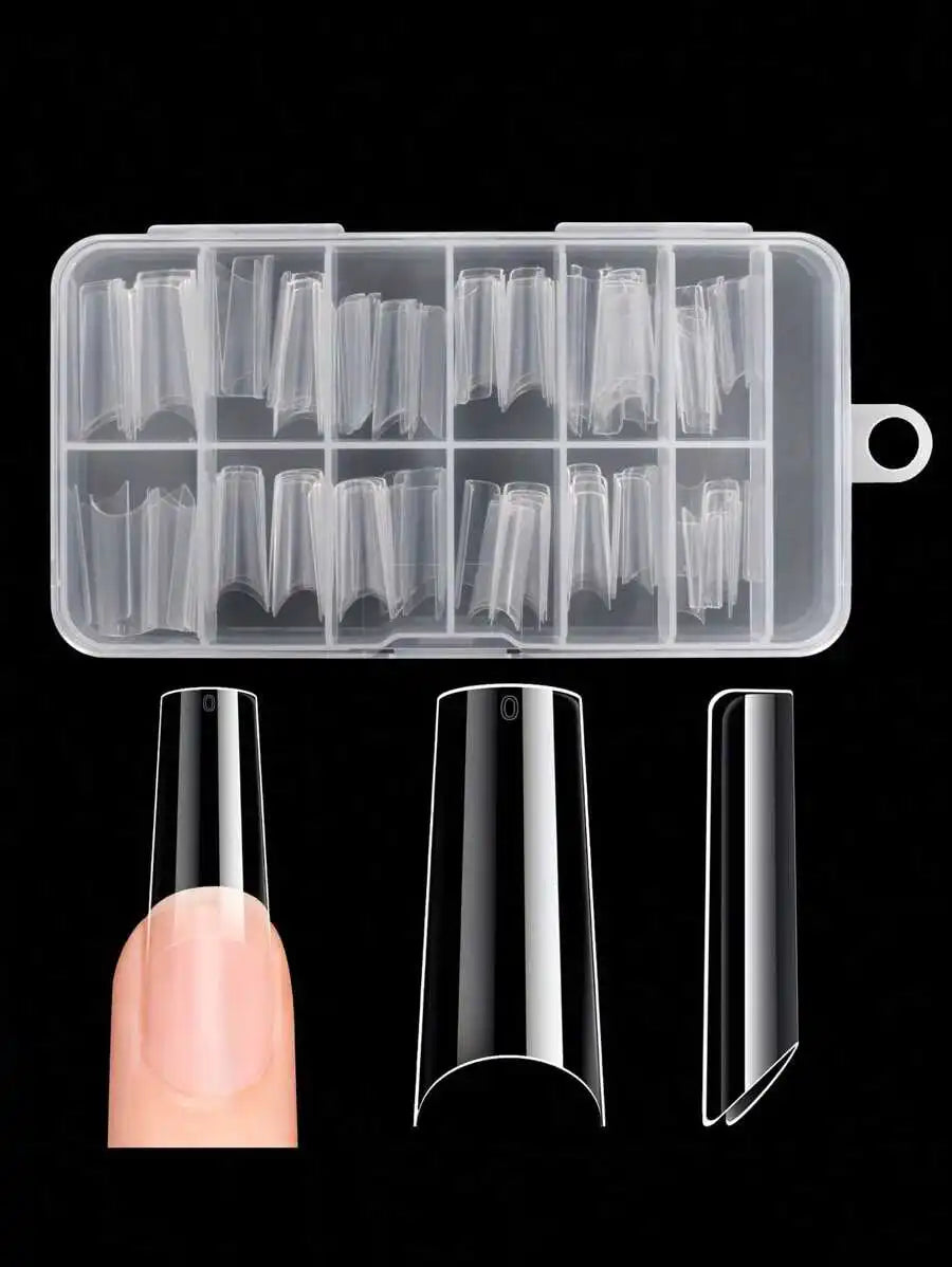 120pcs Clear Duck Nail Tips Acrylic Press On False Nails Full Cover Extension