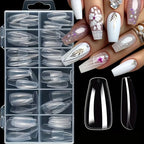 120PCS Full Cover Press-On Nails | Acrylic Coffin Square Oval