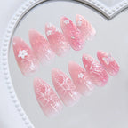 24PCS Cat Eye Aura Butterfly Press-On Nails | 3D Ice Flower
