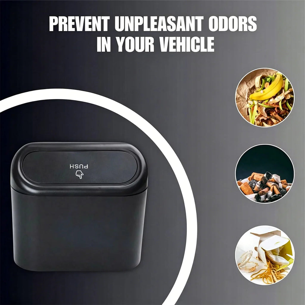Mini Car Trash Can Leakproof Portable Waste Bin with Thick Garbage Bags