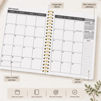 2026 2028 A5 Monthly Planner, Gold Spiral Cat Cover Organizer