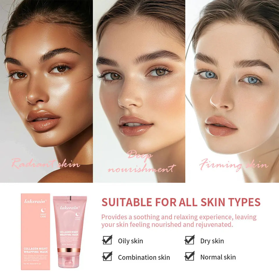 Night Collagen Wrapping Mask Rejuvenation Moisturizing Brightening Korean Face