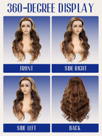 P4/27 Highlight Body Wave 40 Inch Long & 200% Density Human Hair Wigs HD