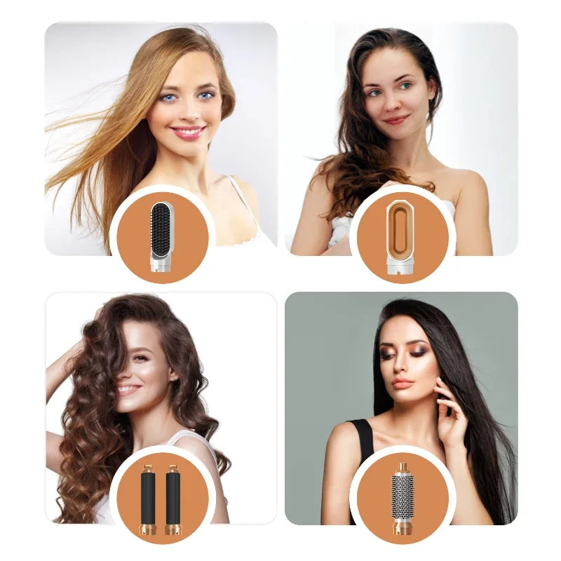 5-in-1 Hot Air Styling Brush Set – Dryer, Curler & Straightener