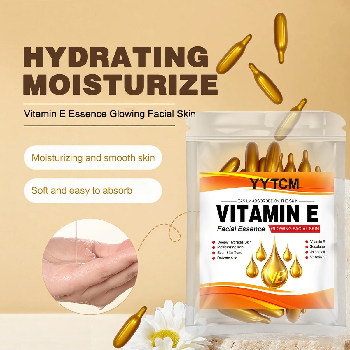 Vitamin E Deep Moisturizing Capsule Essence, Hydrates and Smooths Skin, Contains