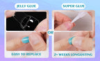 144pc White French Press On Nails, Duck Shape Acrylic Tips