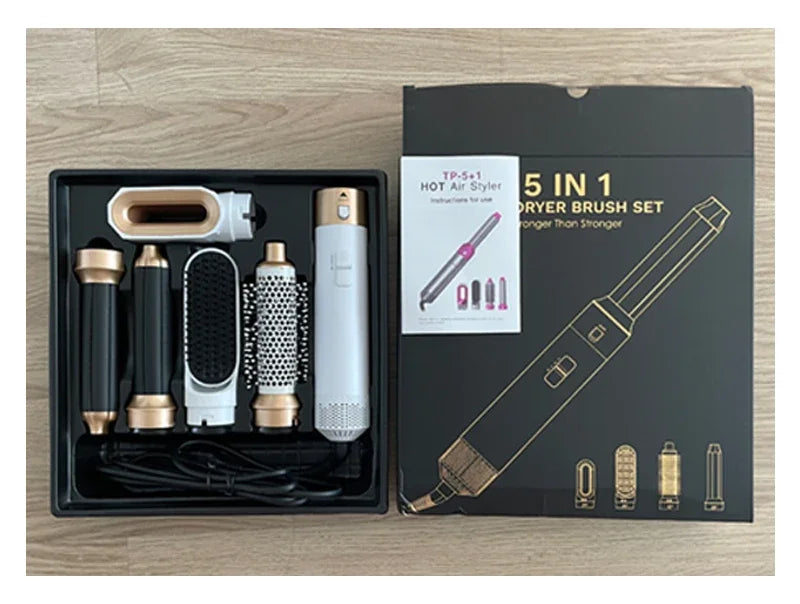 5-in-1 Hot Air Styling Brush Set – Dryer, Curler & Straightener