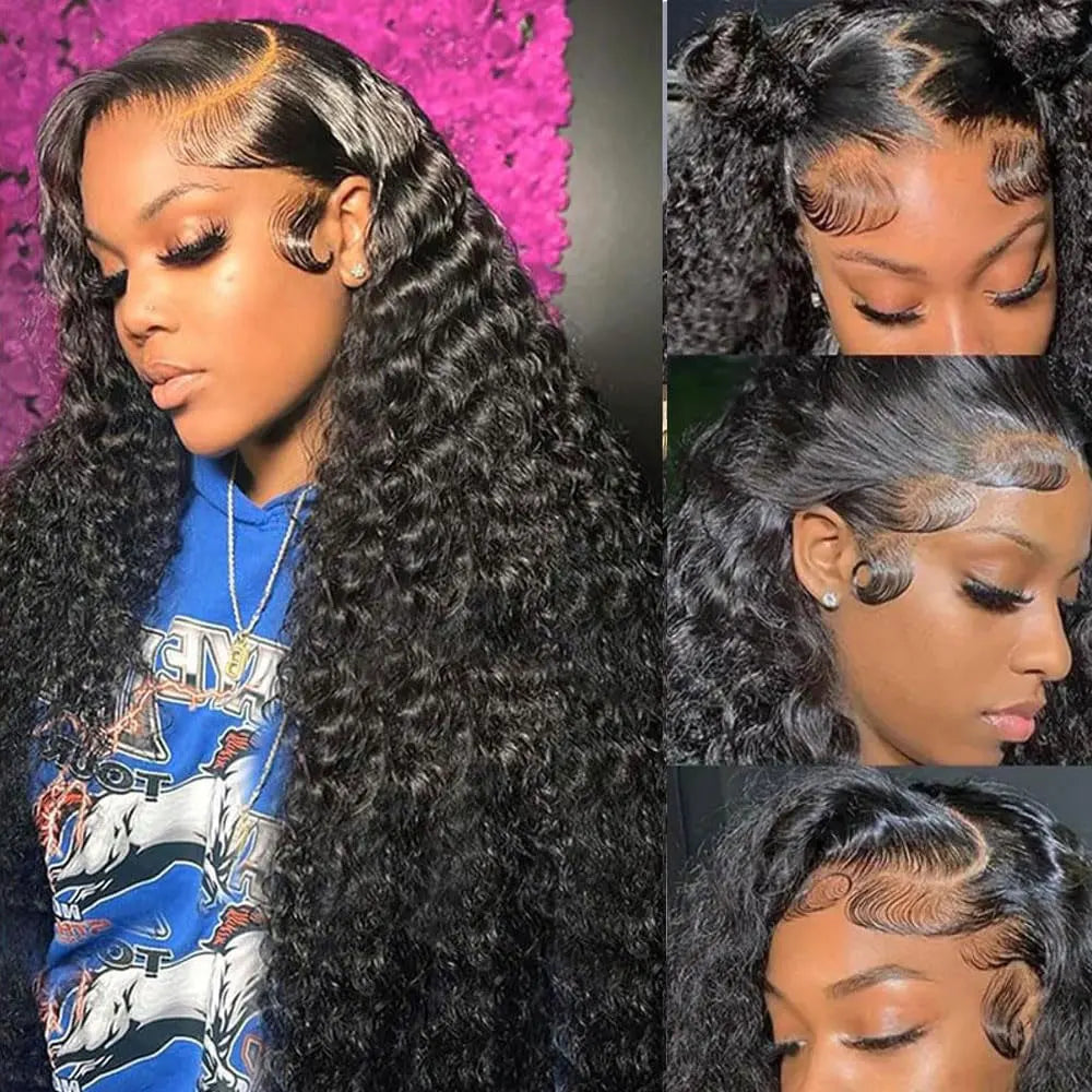 13x6 Glueless HD Lace Deep Wave Human Hair Wig 250%