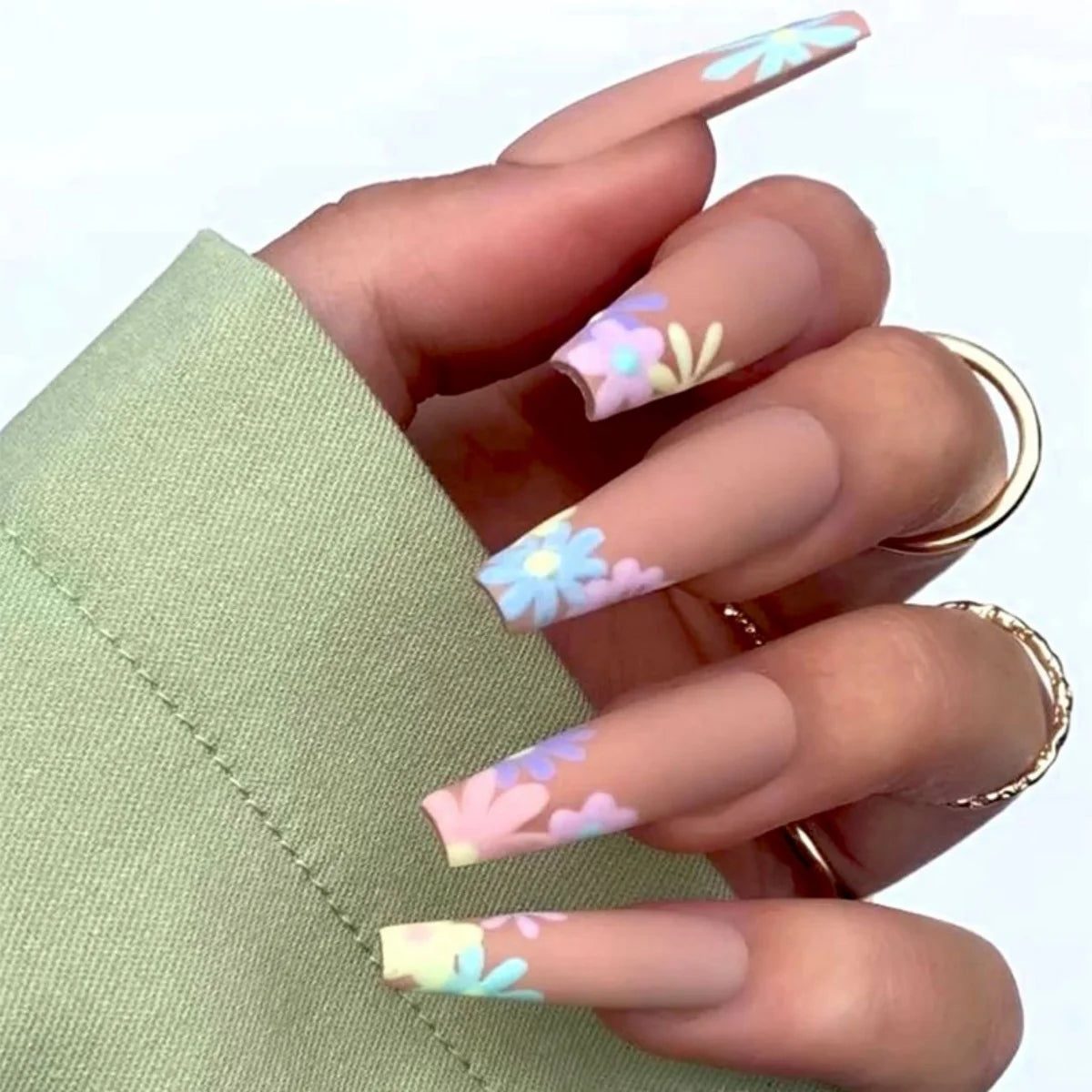 24Pcs Leopard Print Design False Nails with Bow Rhinestone Long Square Press on Nails Wearable French Ballet Fake Nail Tips