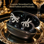 Diamond Bow Open Ear Bluetooth 5.4 Wireless Earbuds, HD Mic