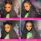 13x6 Glueless HD Lace Deep Wave Human Hair Wig 250%
