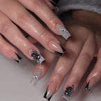 24pc Halloween Press On Nails, Black Ballet Ant Gothic Tips
