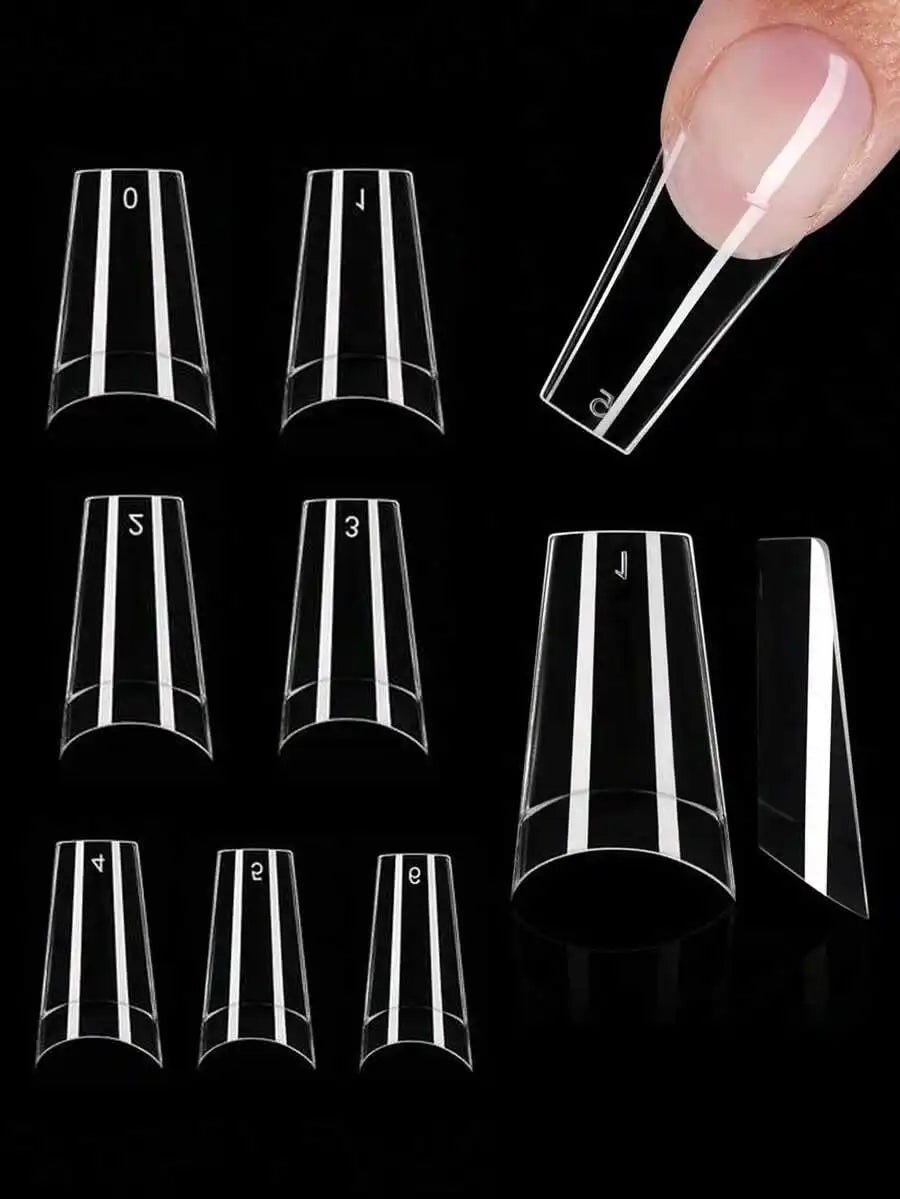120pcs Clear Duck Nail Tips Acrylic Press On False Nails Full Cover Extension