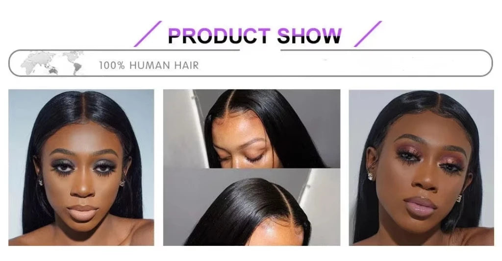 30" Glueless HD Lace Front Human Hair Wig 180% Density