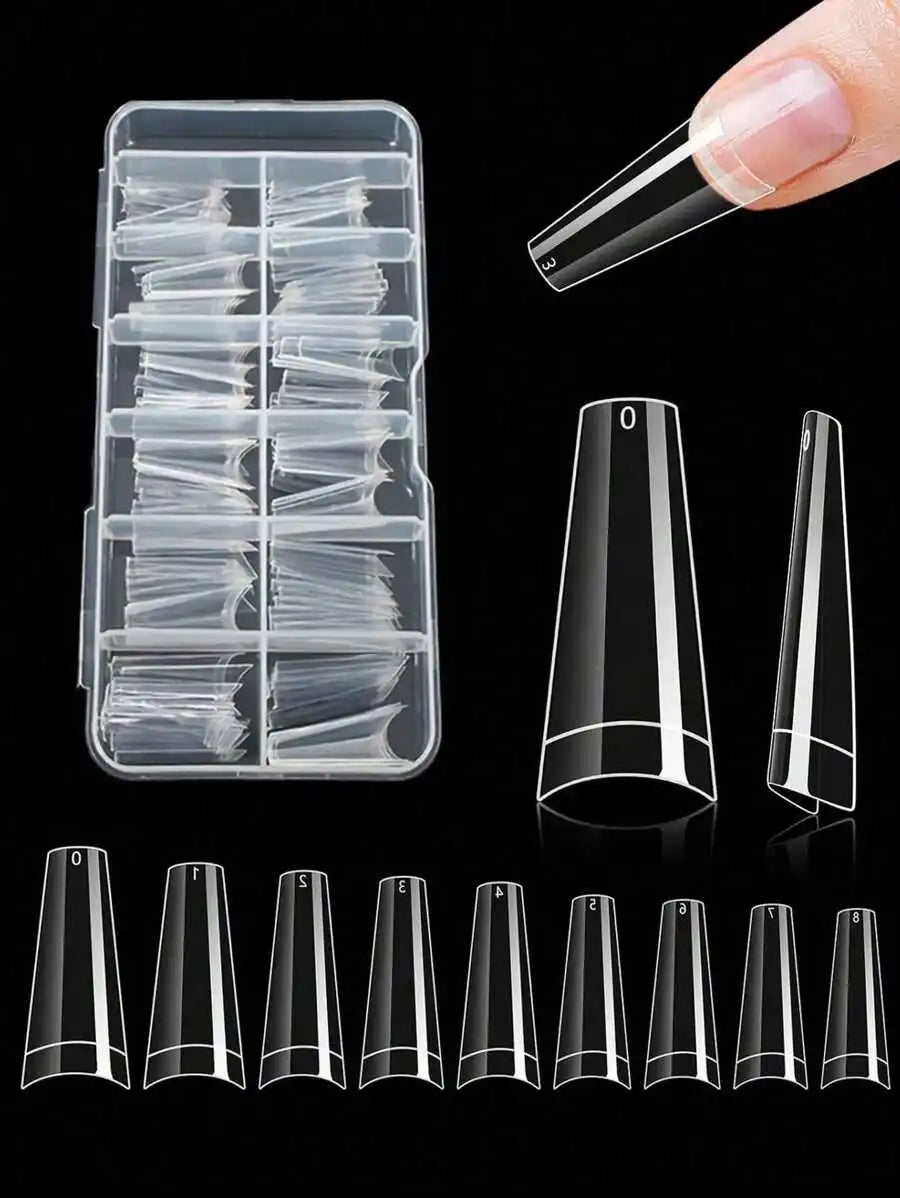 120pcs Clear Duck Nail Tips Acrylic Press On False Nails Full Cover Extension