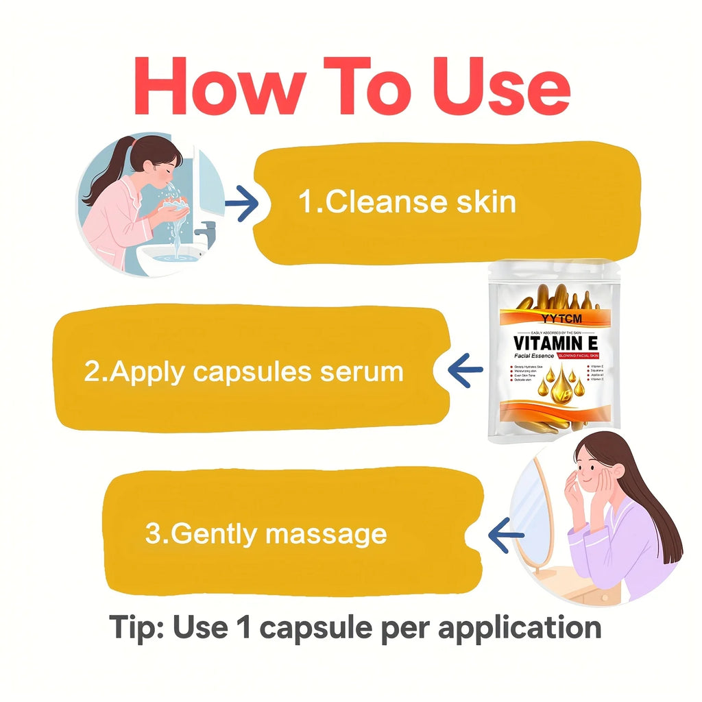 Vitamin E Deep Moisturizing Capsule Essence, Hydrates and Smooths Skin, Contains