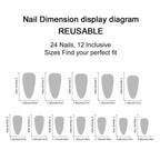 24PCS 3D Flower Press-On Nails | Luxury Steel Ball Nail Art