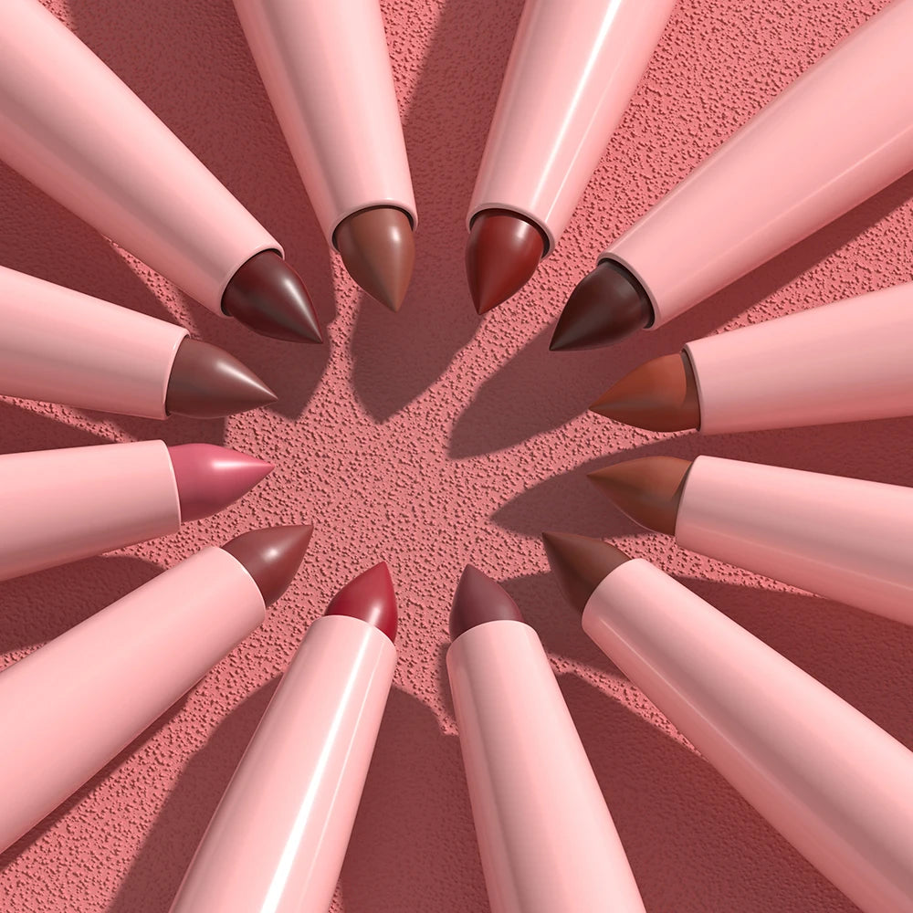 Lip Liner Pen Set Long Lasting, Waterproof Sweatproof, Easy Coloring Non