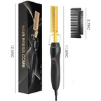 Electric Hot Comb & Straightening Brush – Wet/Dry Hair Styling Tool