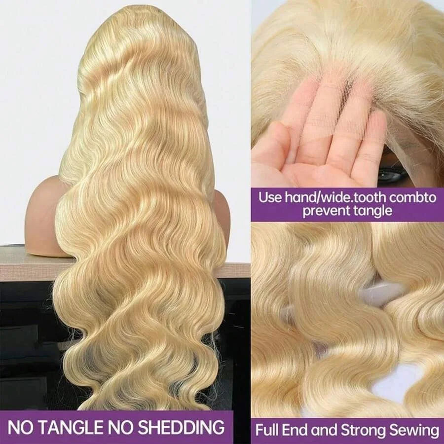 13x6 Body Wave Transparent HD 30 46 Inch 613 Honey Blonde Lace Frontal Human