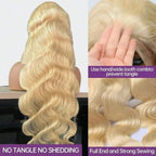 13x6 Body Wave Transparent HD 30 46 Inch 613 Honey Blonde Lace Frontal Human
