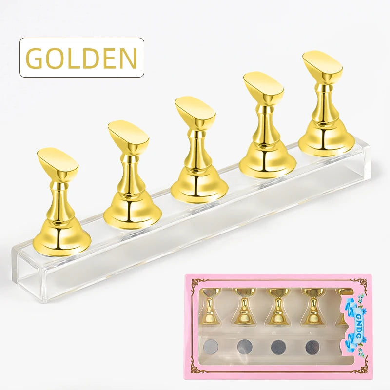 Nail Holder False Nails Tip Practice Stand Crystal Base Magnetic Holder Nail