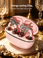 Diamond Bow Open Ear Bluetooth 5.4 Wireless Earbuds, HD Mic