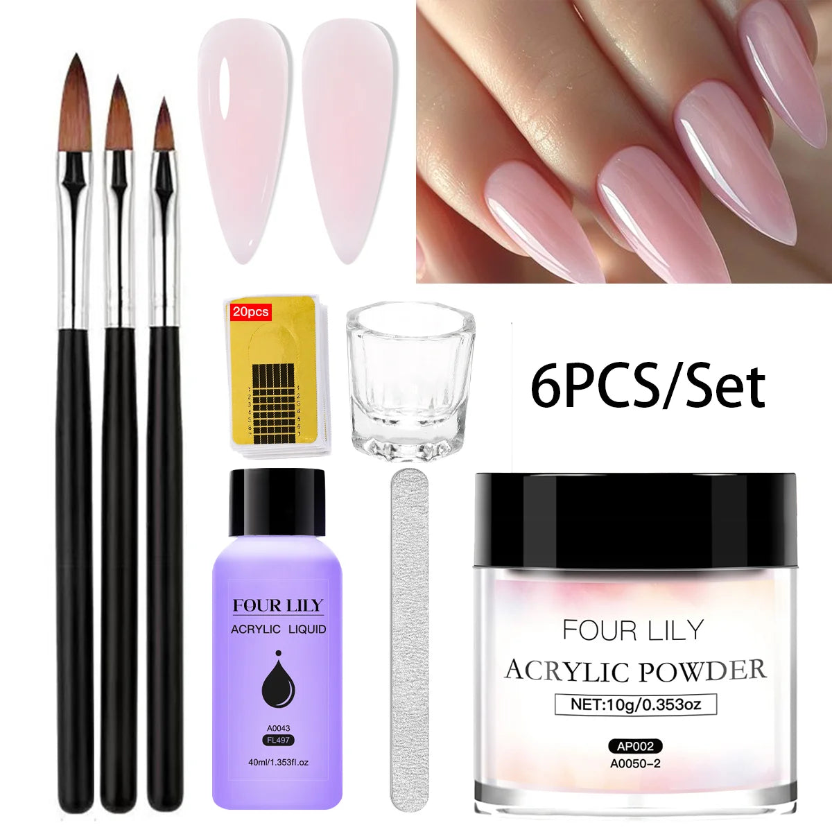 Acrylic Nail Kit | Acrylic Powder Liquid & Brush Nail Extension