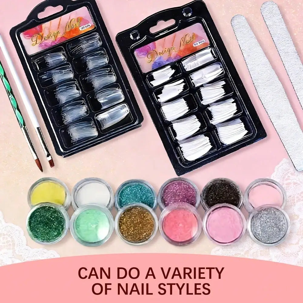 23 in 1 Acrylic Nail Kit | 12 Colors Nail Extension Set