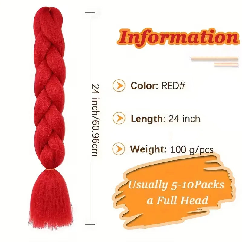 24Inch Synthetic Long Box Jumbo Braiding Hair Extensions Yaki Straight Texture