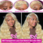 613 Honey Blonde Body Wave HD Lace Wig
