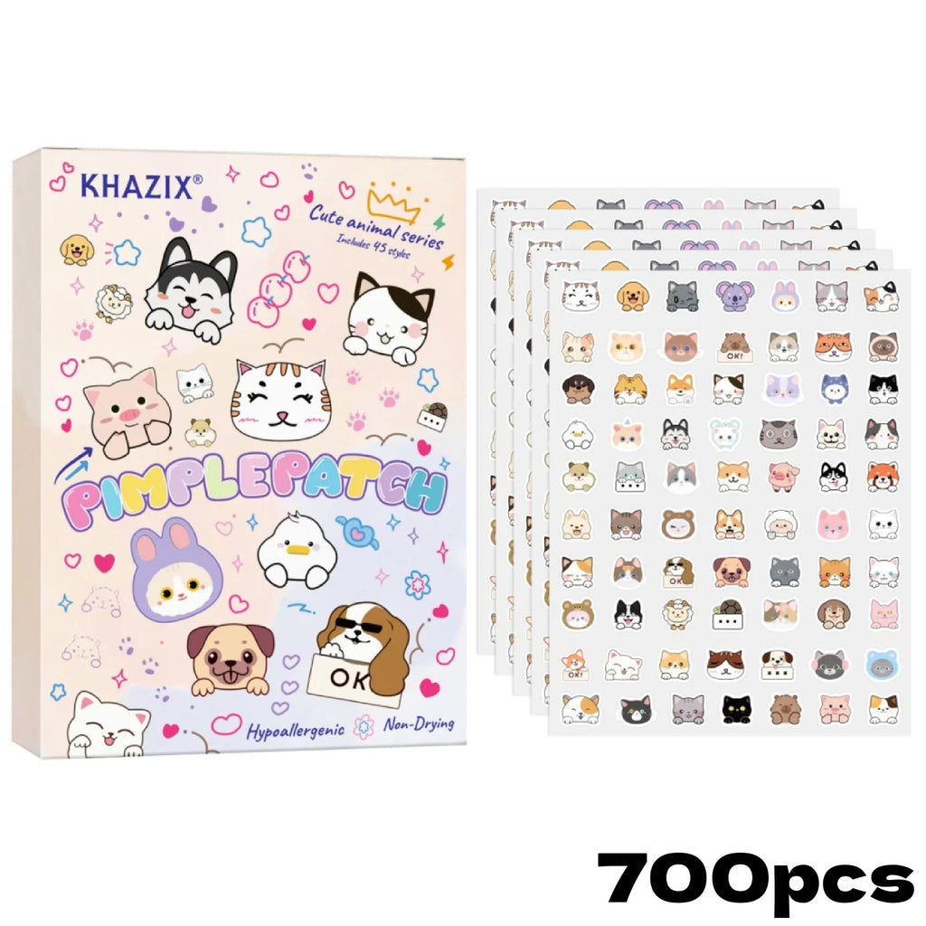 600 Pieces of Cartoon Cat Acne Patches, Facial Acne Patches, Concealer Acne Patches, and Pimples Patches. Ultra-Thin and Breathable